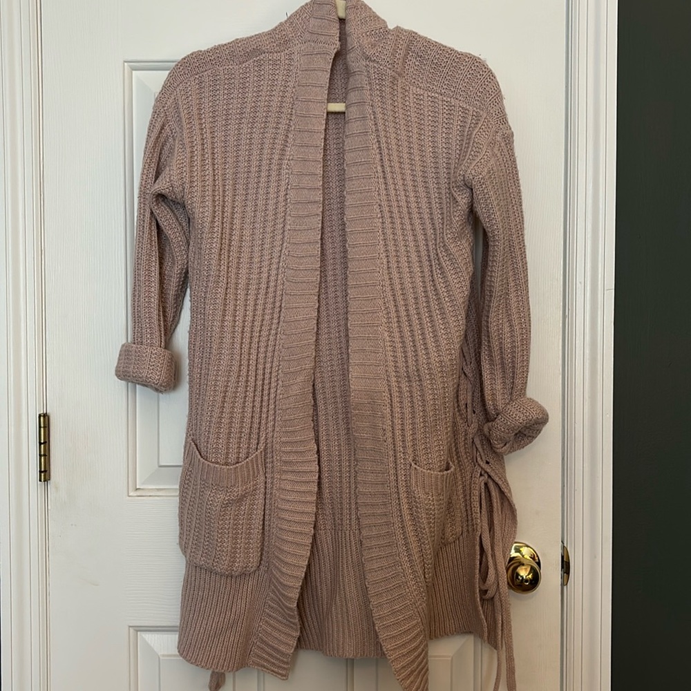 Mauve long cardigan